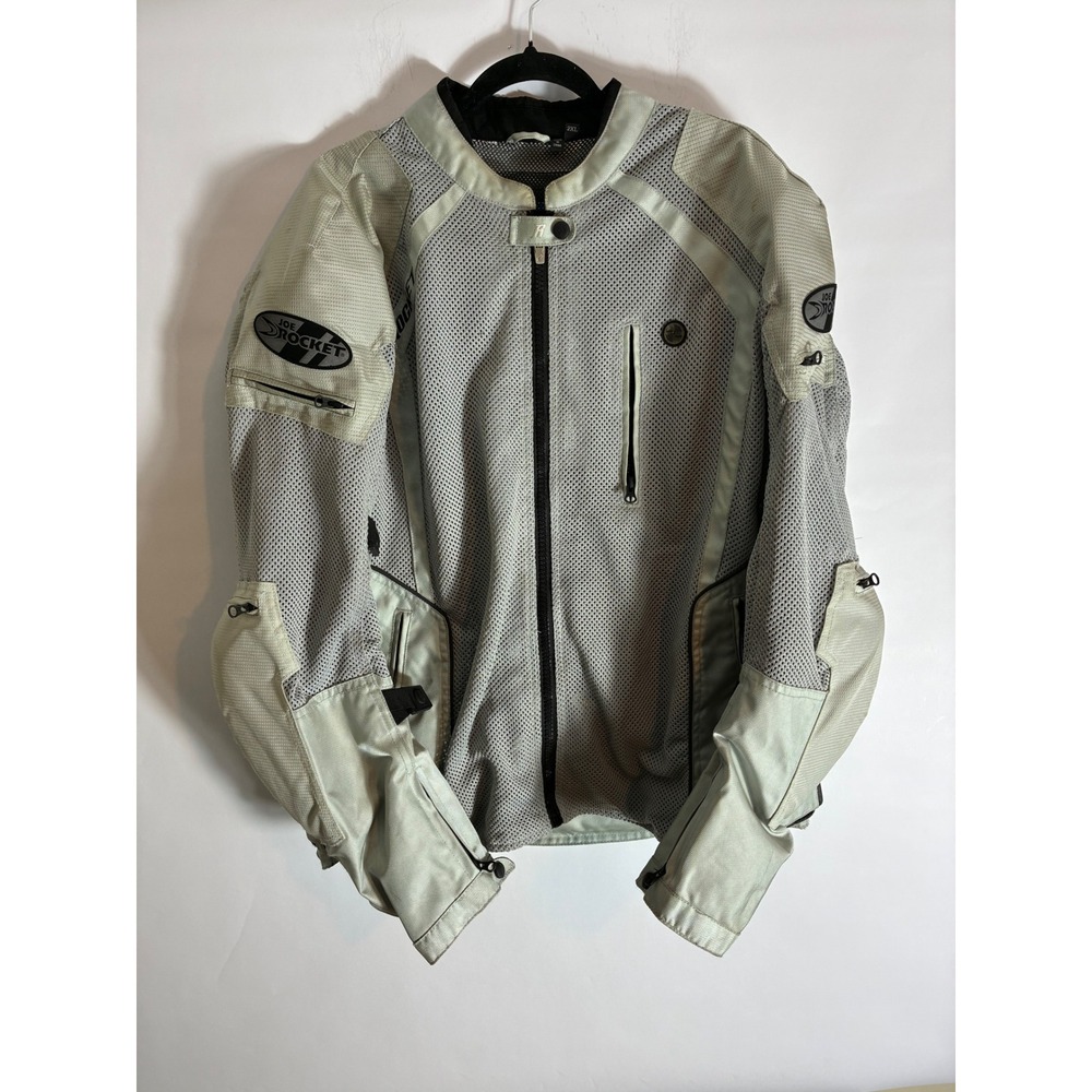 Joe Rocket Phoenix Mesh Motorcycle Jacket Silver Grey Back Armor Mens 2XL